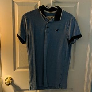 Hollister blue stretch polo shirt